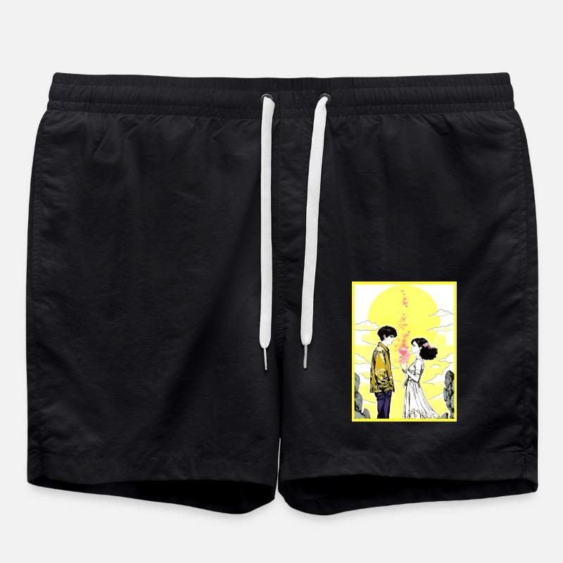 Liebendes Paar - Badeshorts - Schwarz