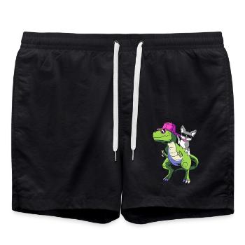 Boston Terrier - Badeshorts - Schwarz - Vorne - AI Model Male 185 light (185cm)