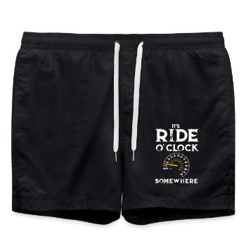 Motorcycling It's Ride O'clock Somewhere - Swim Trunks - black - Front - AI Model Male 185 light (185cm)
