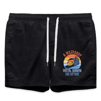 Un postier légendaire a pris sa retraite Postman Mail - Short de bain - noir - Devant - AI Model Male 185 light (185cm)