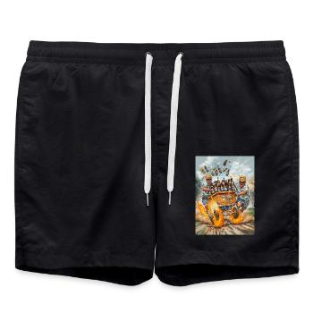 Männer saufen Bier Geschenk - Badeshorts - Schwarz - Vorne - AI Model Male 185 light (185cm)