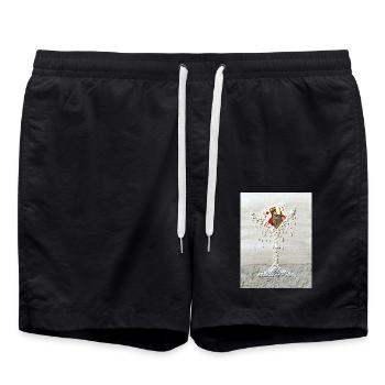 König im Kelch - Badeshorts - Schwarz - Vorne - AI Model Male 185 light (185cm)