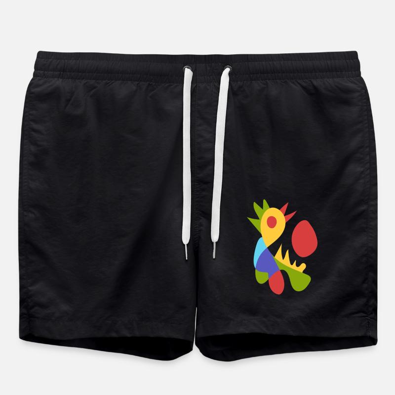 morning chicken bold abstract - Swim Trunks - black