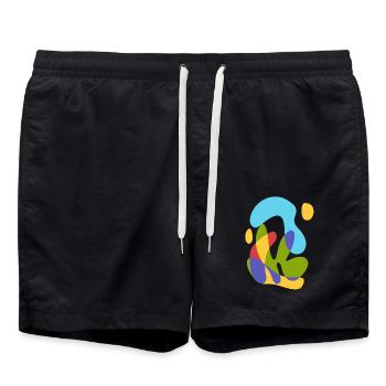 Meeressonne und tropische Flora - kühn abstrakt - Badeshorts - Schwarz - Vorne - AI Model Male 185 light (185cm)