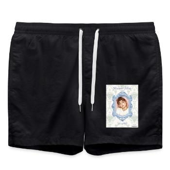 Picture frame light blue - Swim Trunks - black - Front - AI Model Male 185 light (185cm)