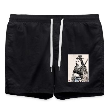 Vengeance in Silk and Steel - Swim Trunks - black - Front - AI Model Male 185 light (185cm)