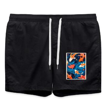 La danse des carpes koï - Short de bain - noir - Devant - AI Model Male 185 light (185cm)