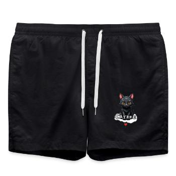 Nuage de cœur de chat Catbee - Short de bain - noir - Devant - AI Model Male 185 light (185cm)