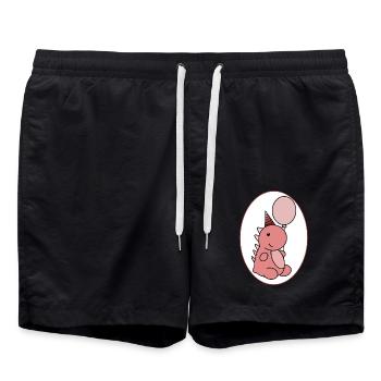 Anniversaire Dino - Short de bain - noir - Devant - AI Model Male 185 light (185cm)