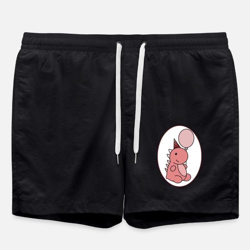 Birthday Dino - Swim Trunks - black