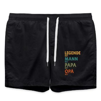 Opa Legende Seit Personalisiertes Jahresgeschenk - Badeshorts - Schwarz - Vorne - AI Model Male 185 light (185cm)