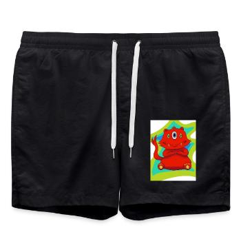 Dreiäugiges Monster - Badeshorts - Schwarz - Vorne - AI Model Male 185 light (185cm)
