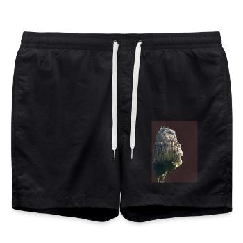 Eule - Badeshorts - Schwarz - Vorne - AI Model Male 185 light (185cm)
