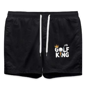 Lustige Golfspieler Vatertag Golf Liebhaber Jungen - Badeshorts - Schwarz - Vorne - AI Model Male 185 light (185cm)
