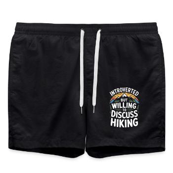 Wandern Berg Natur Abenteuer Liebhaber Camping - Badeshorts - Schwarz - Vorne - AI Model Male 185 light (185cm)