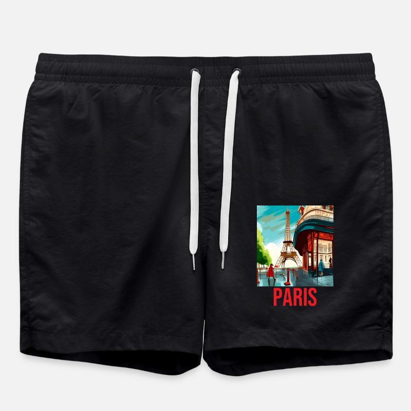 T-shirt traditionnel de Paris souvenir - Short de bain - noir