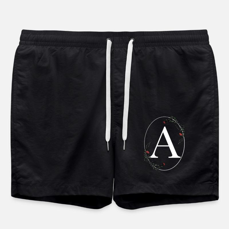 Letter A - Swim Trunks - black