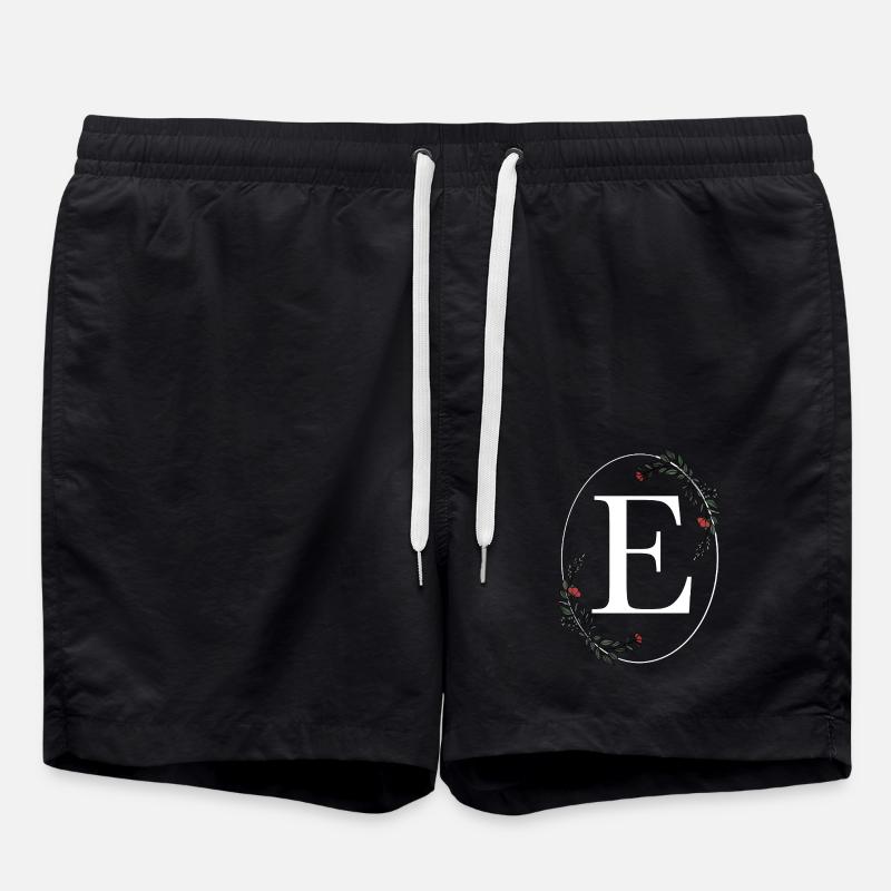 Lettre E - Short de bain - noir