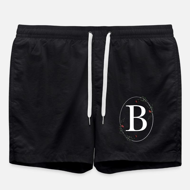 Buchstabe B - Badeshorts - Schwarz