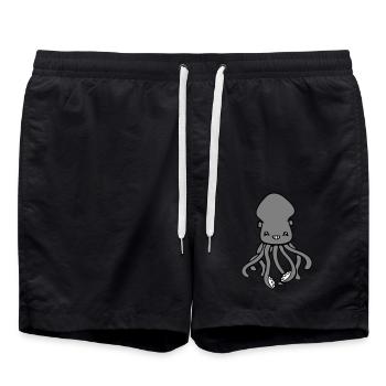 Octopus Octopus Octopus Squid Cute Giant Squid Funny - Swim Trunks - black - Front - AI Model Male 185 light (185cm)