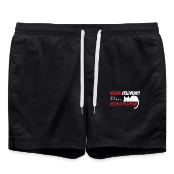 Mission Chatpossible rester au lit avec lui humour - Short de bain - noir - Devant - AI Model Male 185 light (185cm)
