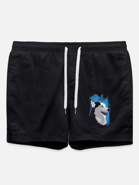 I Love Husky - Swim Trunks - black