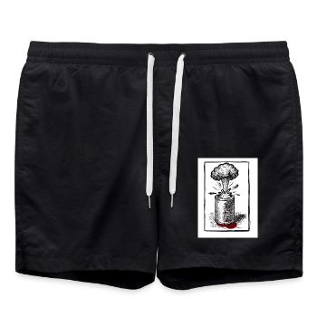 Konservendosenmenschen mitBackground - Badeshorts - Schwarz - Vorne - AI Model Male 185 light (185cm)