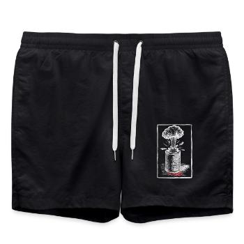 Konservendosenmenschen white - Badeshorts - Schwarz - Vorne - AI Model Male 185 light (185cm)