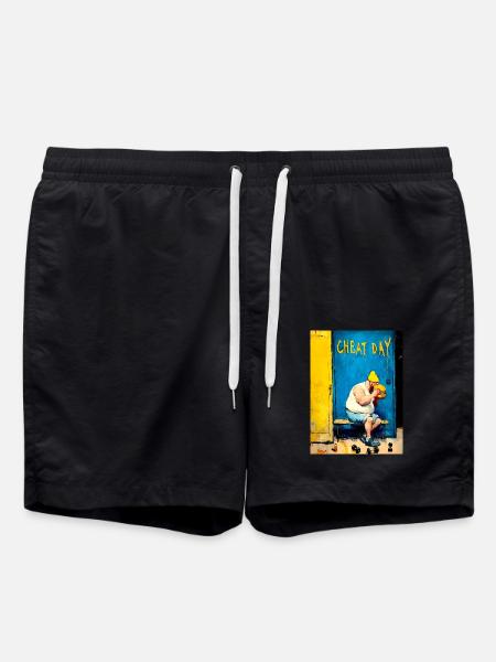 "Cheat Day" by van Gogh - Swim Trunks - black