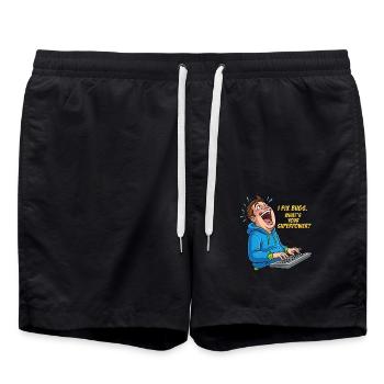 Bugfixer Power : Votre compétence de super-héros ! - Short de bain - noir - Devant - AI Model Male 185 light (185cm)