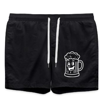 Beer Mug Comic Beer - Swim Trunks - black - Front - AI Model Male 185 light (185cm)
