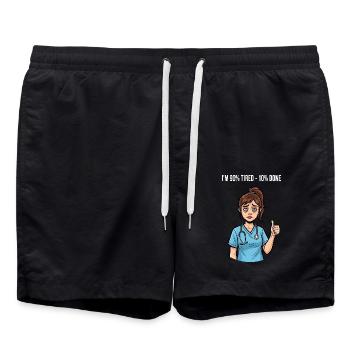 90 % Fatigué, 10 % Terminé - Infirmière Pflegeheld - Short de bain - noir - Devant - AI Model Male 185 light (185cm)