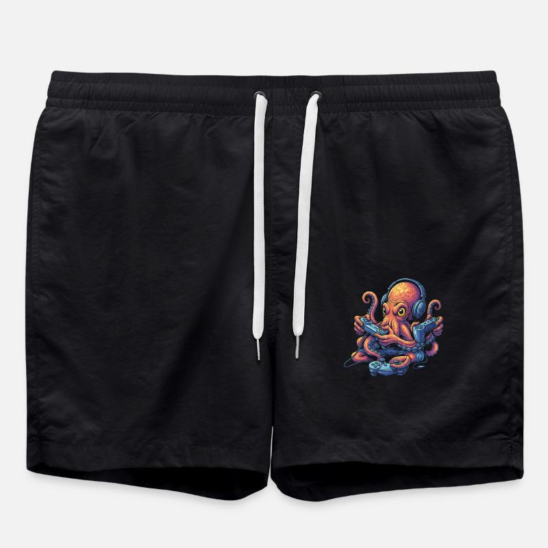 Gambling Octopus – My Gaming Octopus - Swim Trunks - black