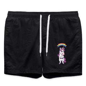 29+1 : Licorne pour ses 30 ans - Short de bain - noir - Devant - AI Model Male 185 light (185cm)