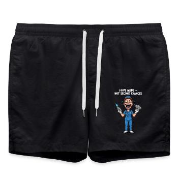 Harte Krankenschwester Spruch: Keine zweite Chance - Badeshorts - Schwarz - Vorne - AI Model Male 185 light (185cm)