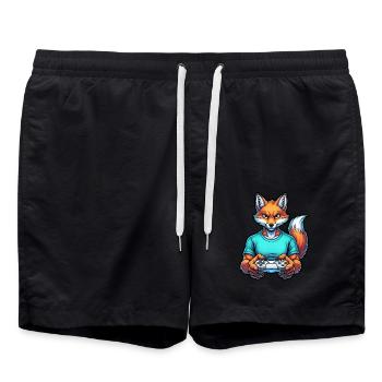 Fox gaming: Your animal gamer buddy! - Swim Trunks - black - Front - AI Model Male 185 light (185cm)