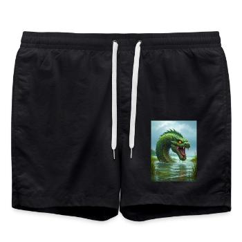 Taniwha, Māori water guardian from New Zealand - Swim Trunks - black - Front - AI Model Male 185 light (185cm)