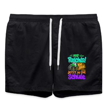 Traktor Kinder Einschulung - Badeshorts - Schwarz - Vorne - AI Model Male 185 light (185cm)