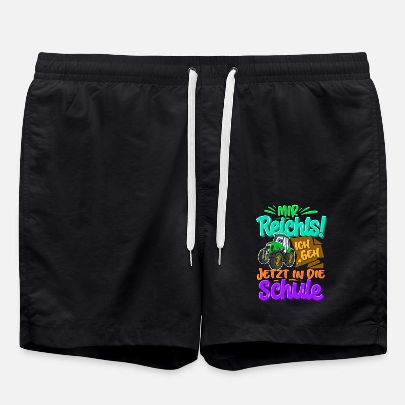 Traktor Kinder Einschulung - Badeshorts - Schwarz