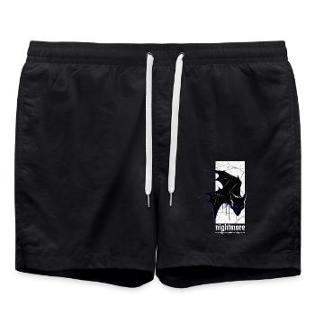 Nightmare Bat – Gothic Horror Vampir Kreatur Kunst - Badeshorts - Schwarz - Vorne - AI Model Male 185 light (185cm)