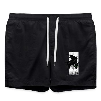 Nightmare Bat – Gothic Horror Vampire Creature Art - Swim Trunks - black - Front - AI Model Male 185 light (185cm)