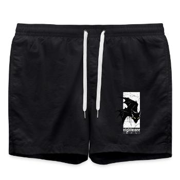 Nightmare Bat – Gothic Horror Vampir Kreatur Kunst - Badeshorts - Schwarz - Vorne - AI Model Male 185 light (185cm)