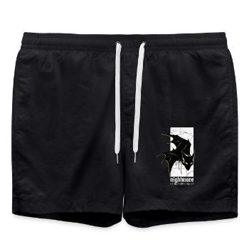 Nightmare Bat – Gothic Horror Vampir Kreatur Kunst - Badeshorts - Schwarz - Vorne - AI Model Male 185 light (185cm)