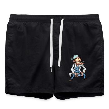 Mad Doctor Gamer | Gambles jour et nuit - Short de bain - noir - Devant - AI Model Male 185 light (185cm)