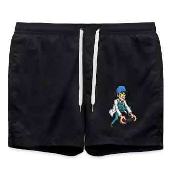 Verrückter Gamer Arzt - Badeshorts - Schwarz - Vorne - AI Model Male 185 light (185cm)