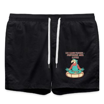I can fly, but prefer lotus - Swim Trunks - black - Front - AI Model Male 185 light (185cm)
