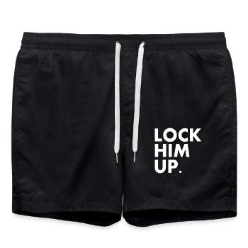 Lock him up - Swim Trunks - black - Front - AI Model Male 185 light (185cm)