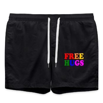 Free hugs lgbt - Short de bain - noir - Devant - AI Model Male 185 light (185cm)