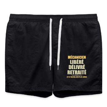 Mechanic Celebrates Retirement with Humor Gift - Swim Trunks - black - Front - AI Model Male 185 light (185cm)