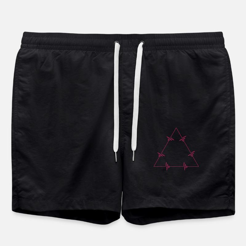 Triangle heartbeat pink - Swim Trunks - black